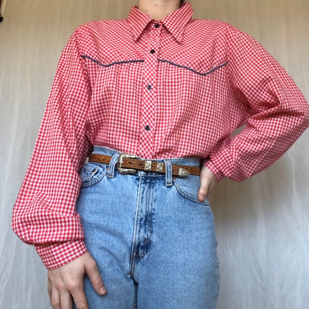 Vintage JC Penny Gingham button up